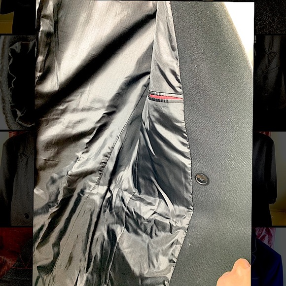 Double-breasted Italian wool long coat - Picture 3 of 9